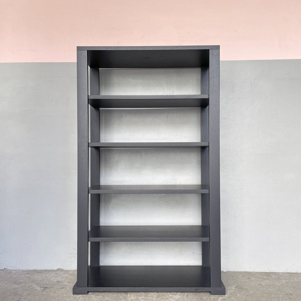 Five-Tier Black Open Shelf