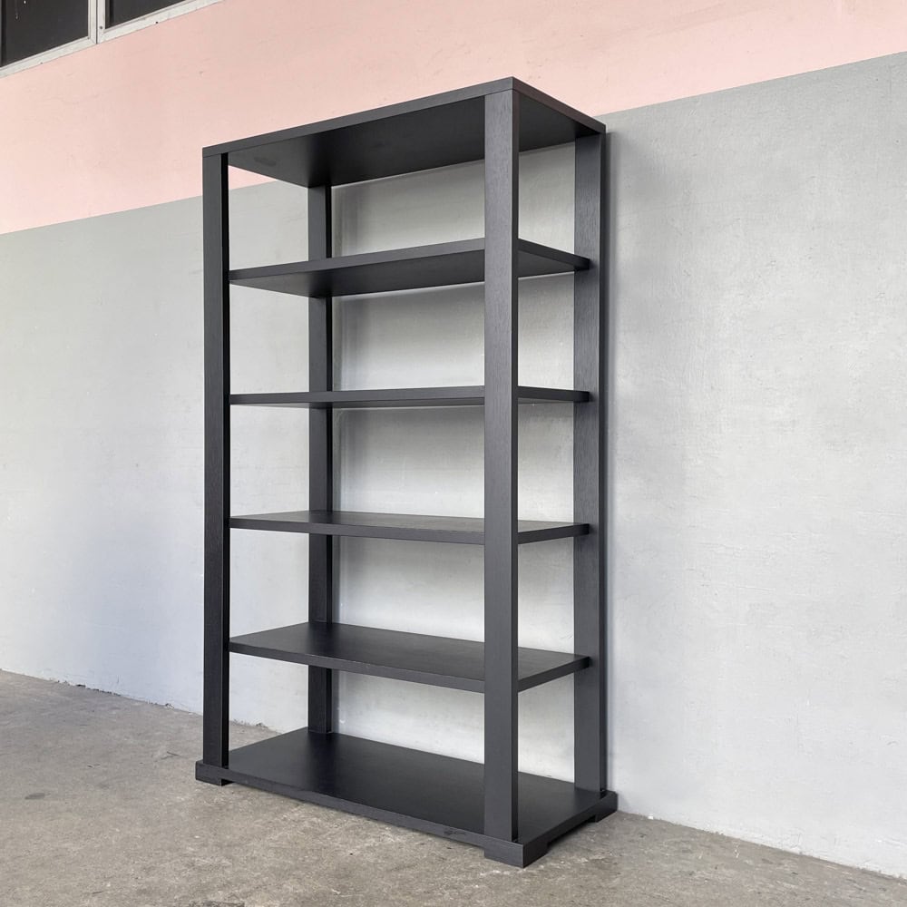 Five-Tier Black Open Shelf