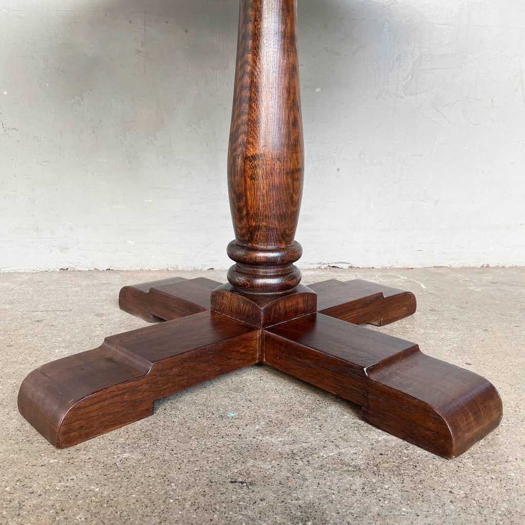 Refurbished Round Pedestal Dining Table