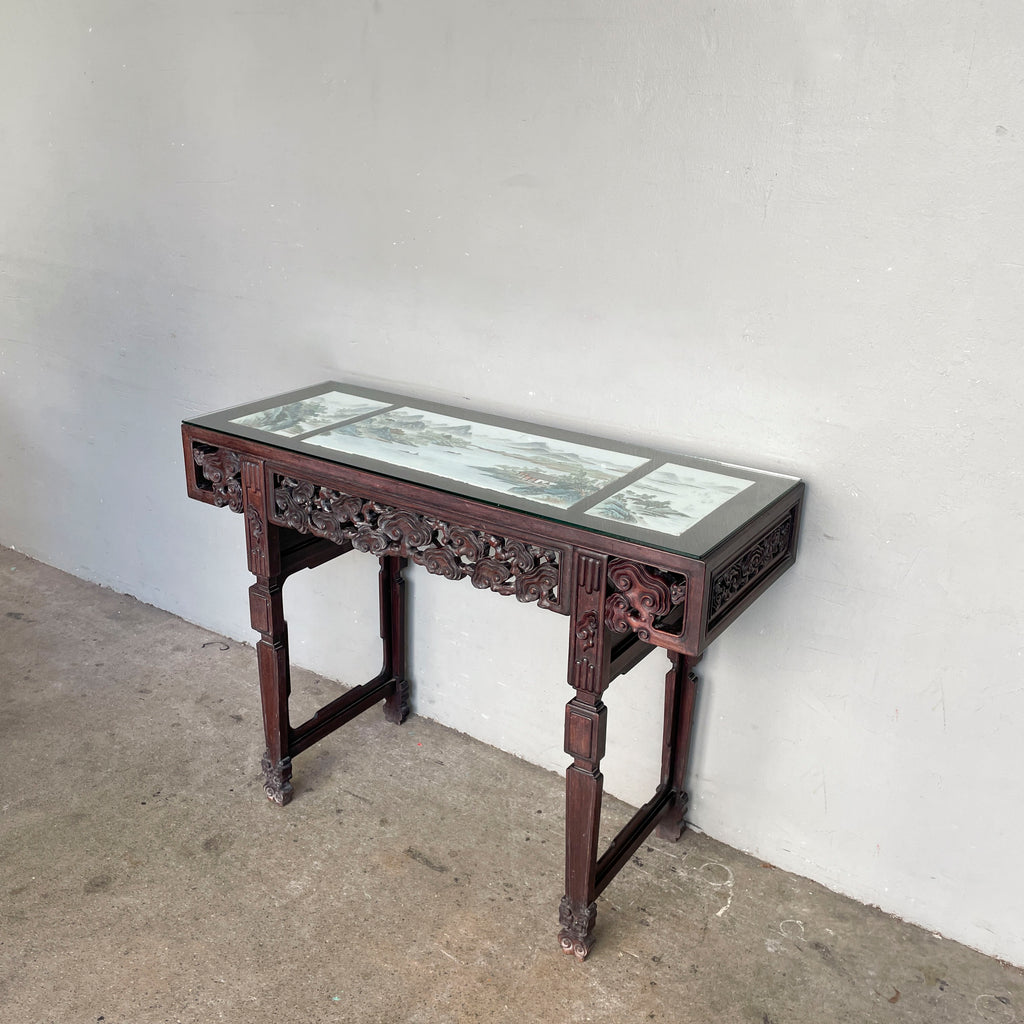 Blackwood Console with Porcelain Landscape Tiles