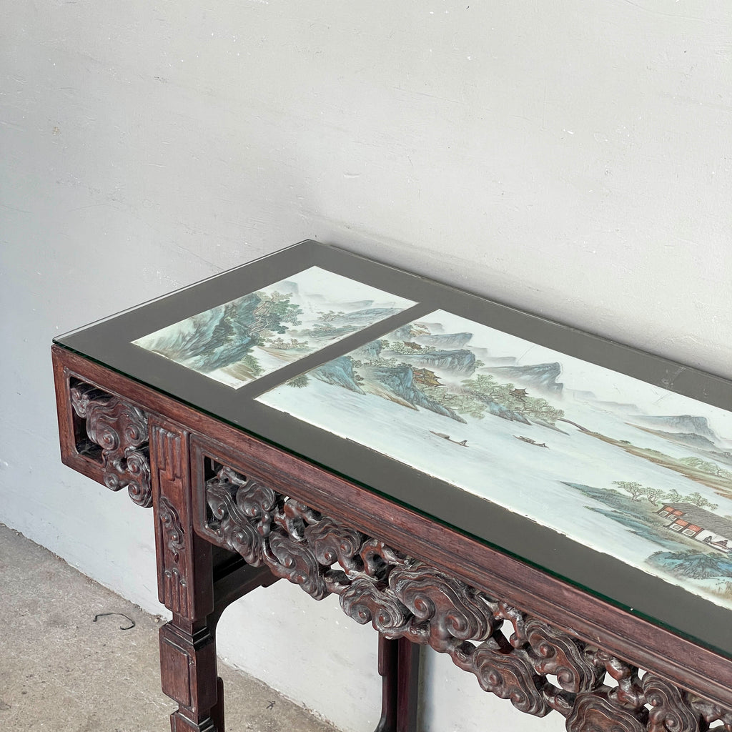 Blackwood Console with Porcelain Landscape Tiles