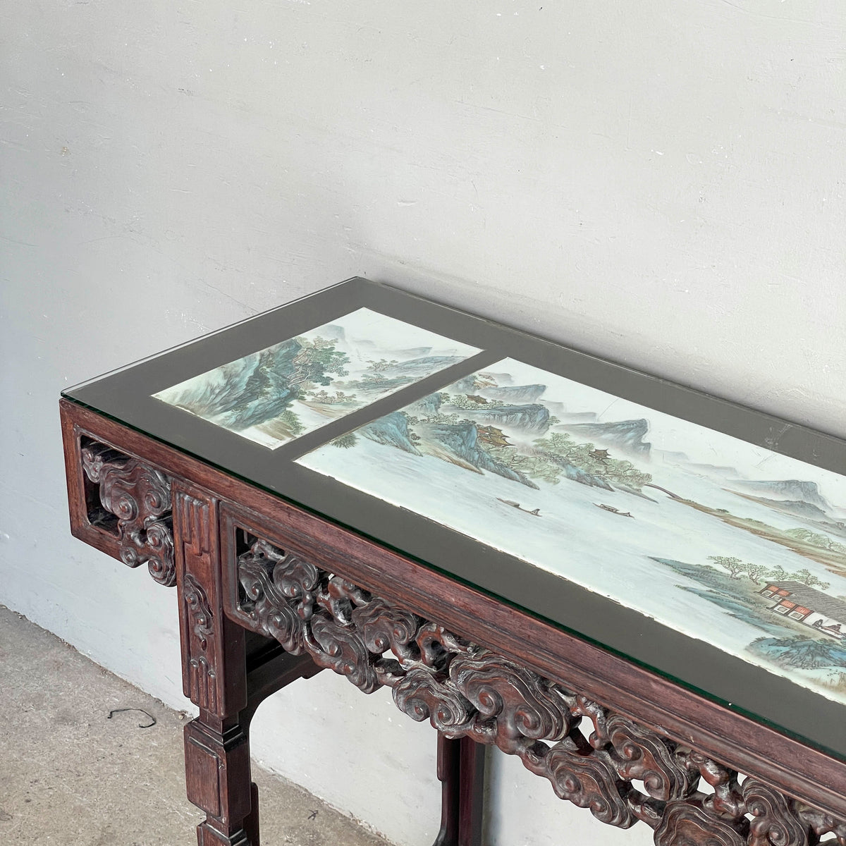 Blackwood Console with Porcelain Landscape Tiles