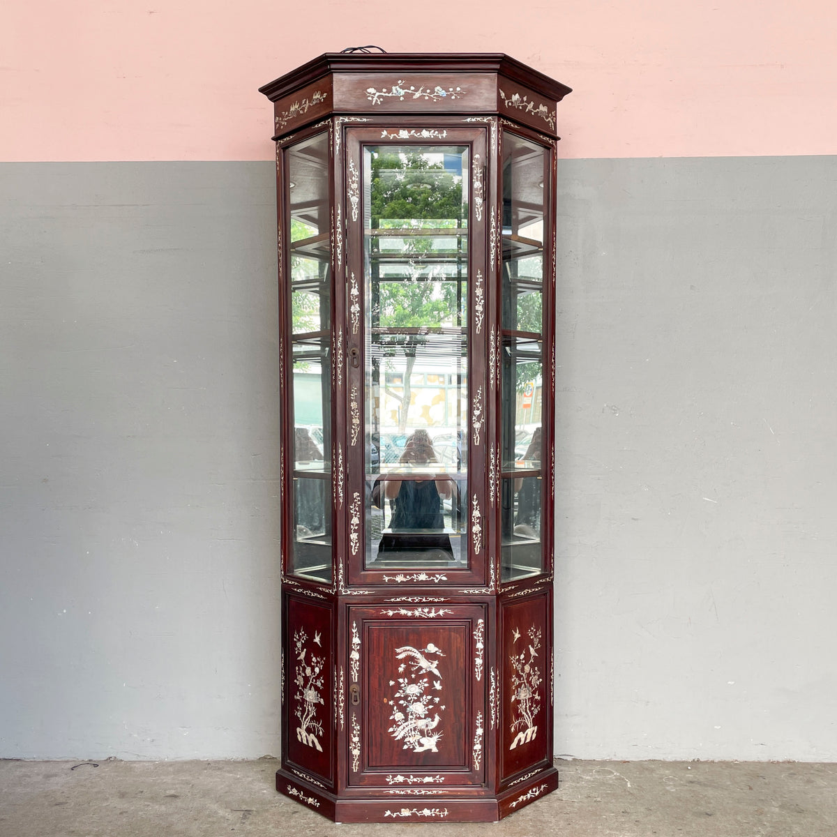 Hexagonal Rosewood Display Cabinet
