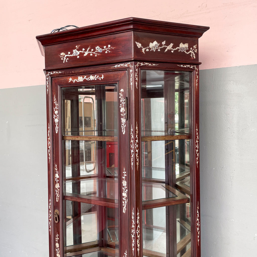 Hexagonal Rosewood Display Cabinet