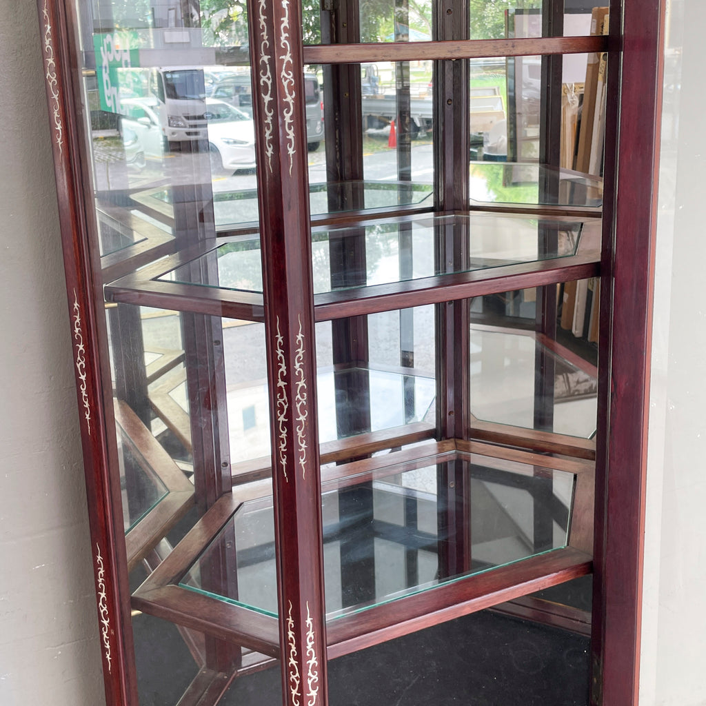 Hexagonal Rosewood Display Cabinet
