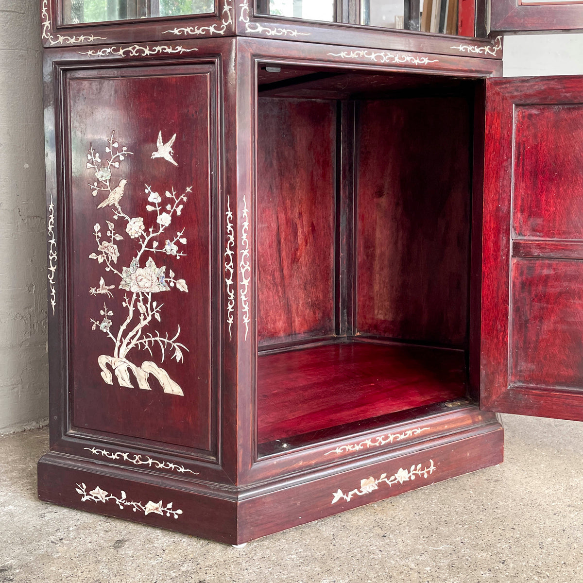 Hexagonal Rosewood Display Cabinet