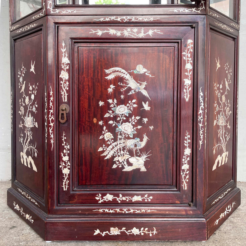 Hexagonal Rosewood Display Cabinet