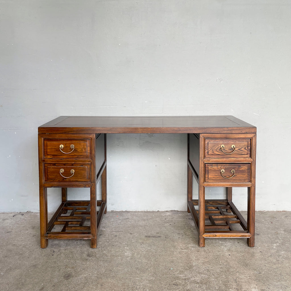 Elm Scholar’s Desk with Lattice Base