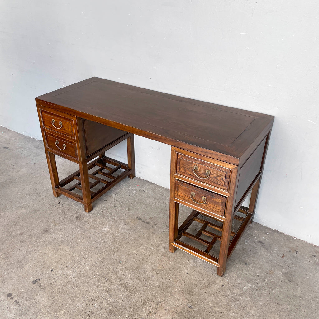 Elm Scholar’s Desk with Lattice Base