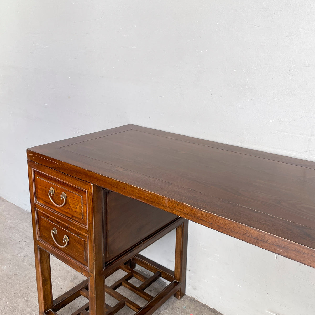 Elm Scholar’s Desk with Lattice Base