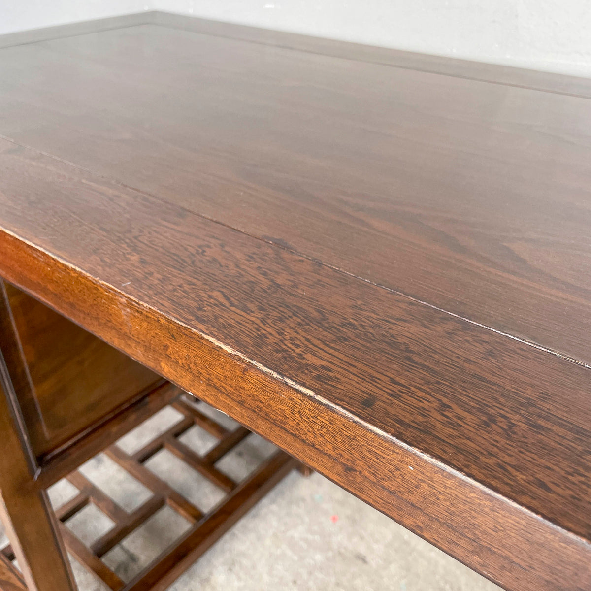 Elm Scholar’s Desk with Lattice Base