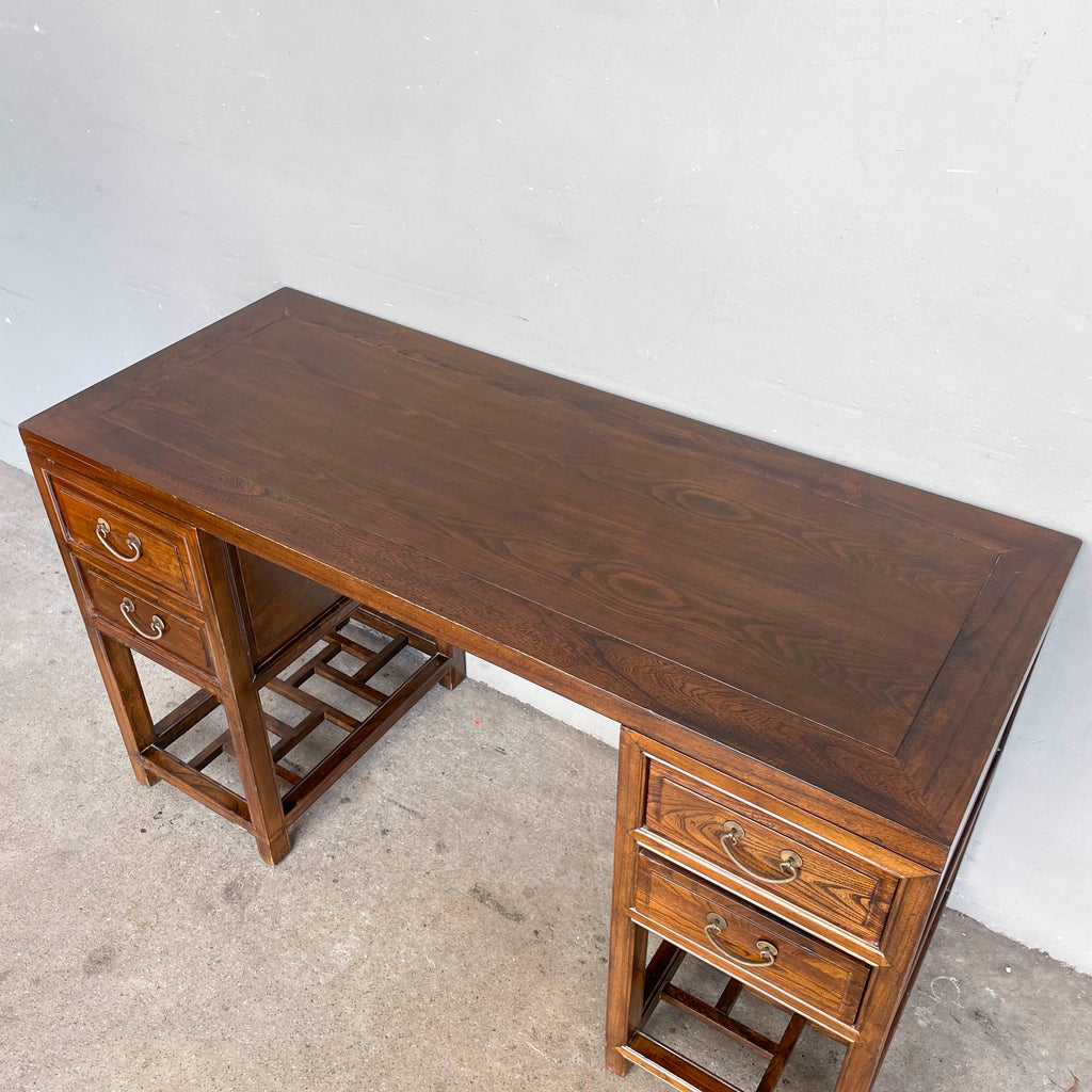 Elm Scholar’s Desk with Lattice Base