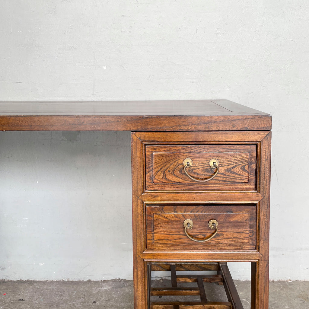 Elm Scholar’s Desk with Lattice Base