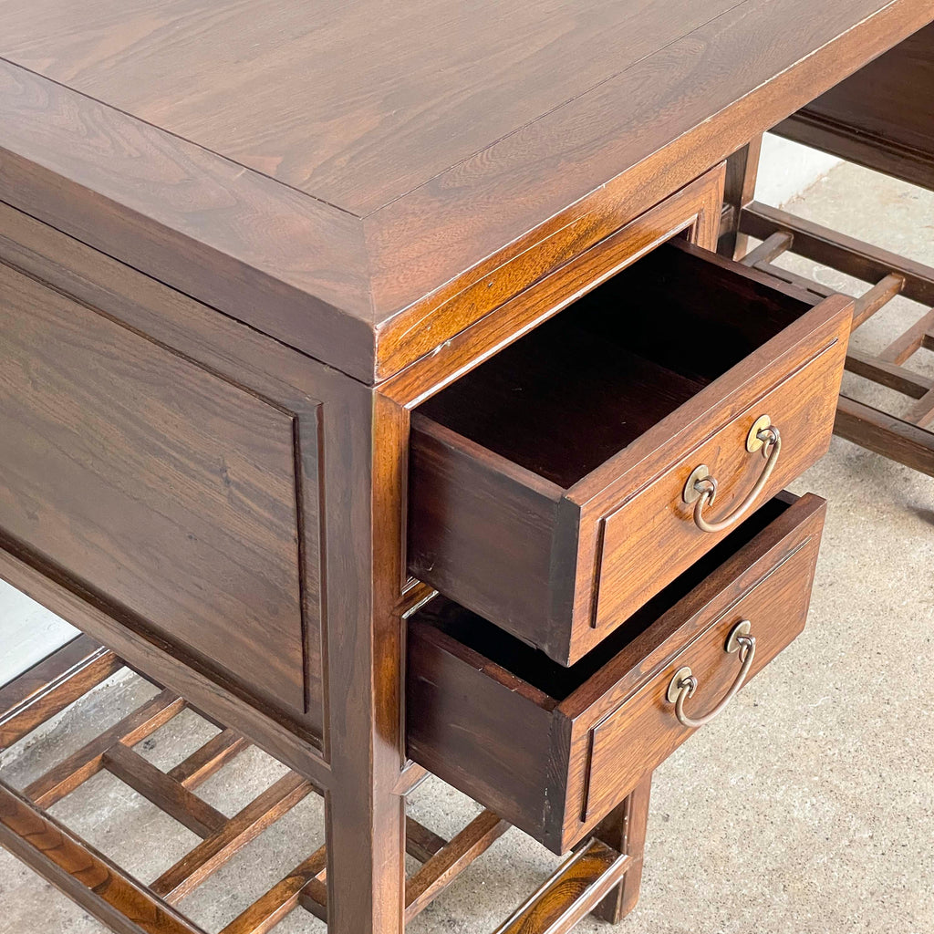 Elm Scholar’s Desk with Lattice Base