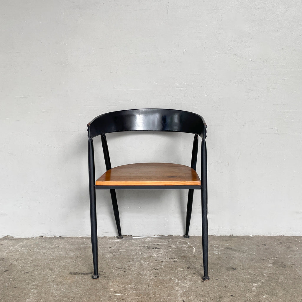 Industrial-Style Metal & Wood Chair
