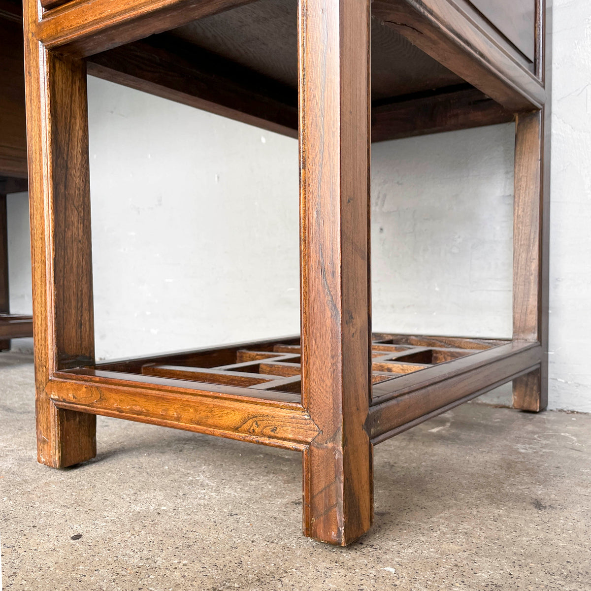 Elm Scholar’s Desk with Lattice Base