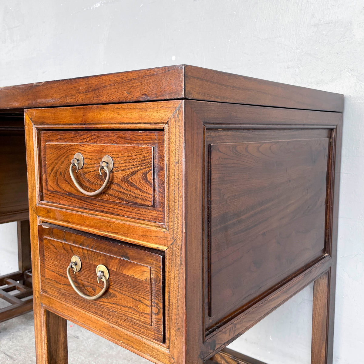 Elm Scholar’s Desk with Lattice Base