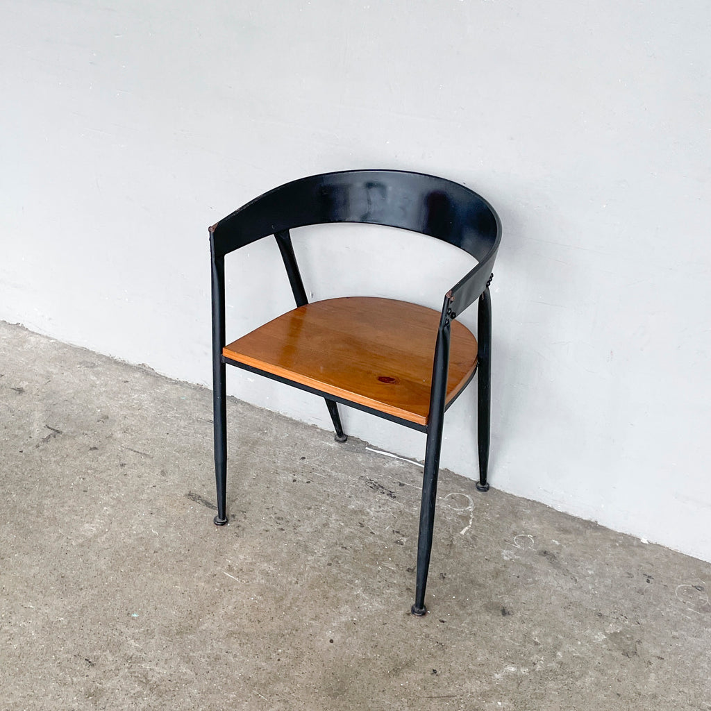 Industrial-Style Metal & Wood Chair