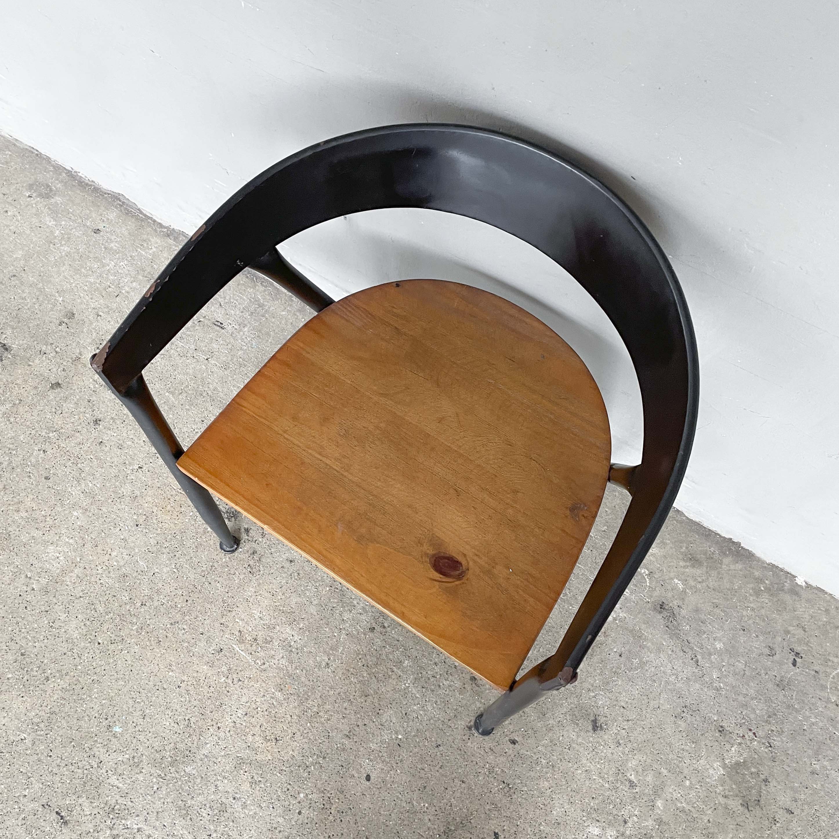 Industrial-Style Metal & Wood Chair