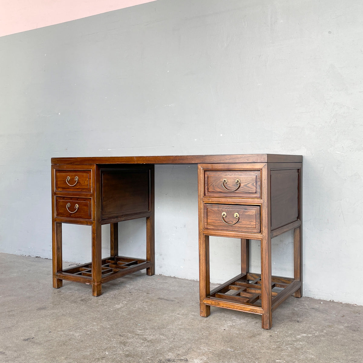 Elm Scholar’s Desk with Lattice Base
