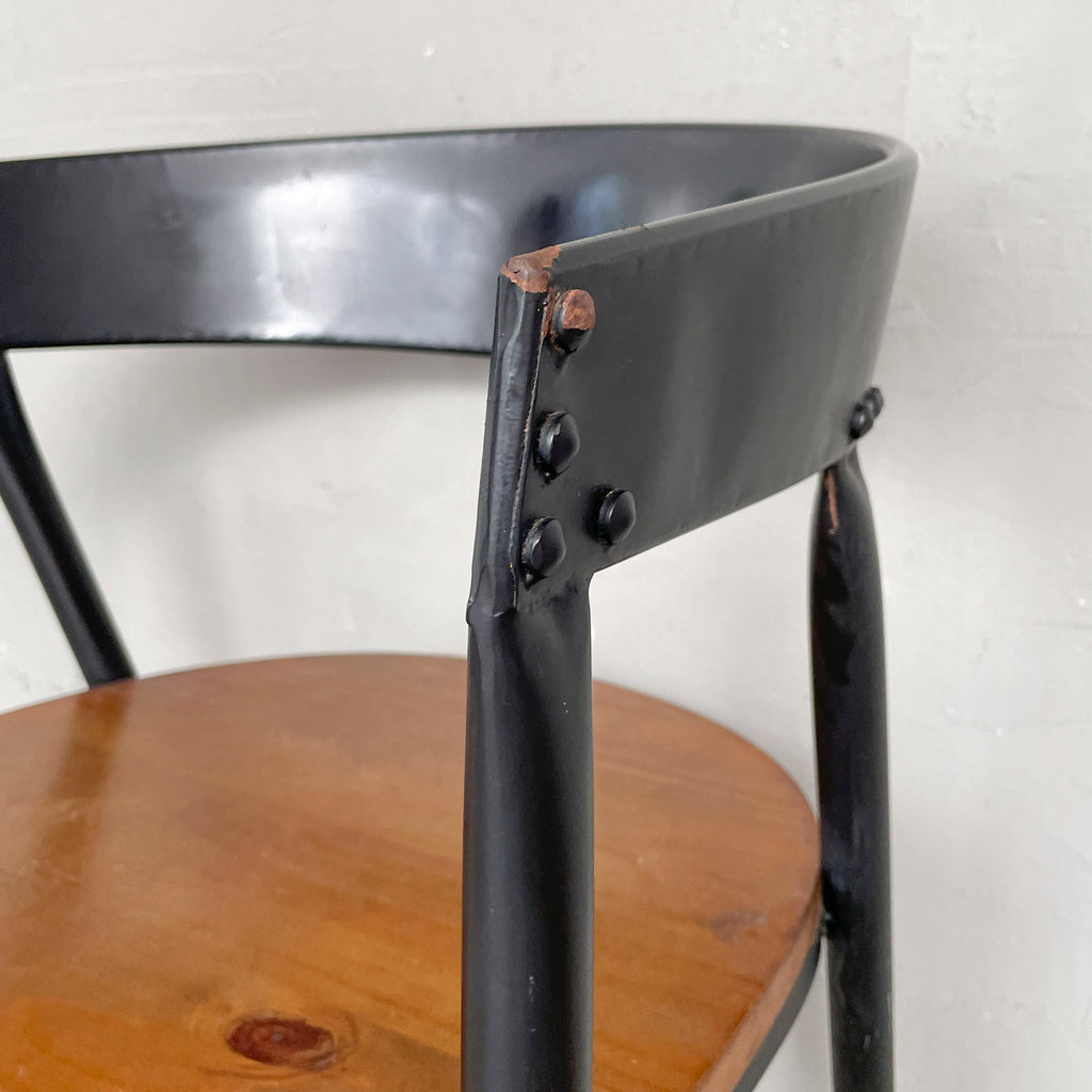 Industrial-Style Metal & Wood Chair