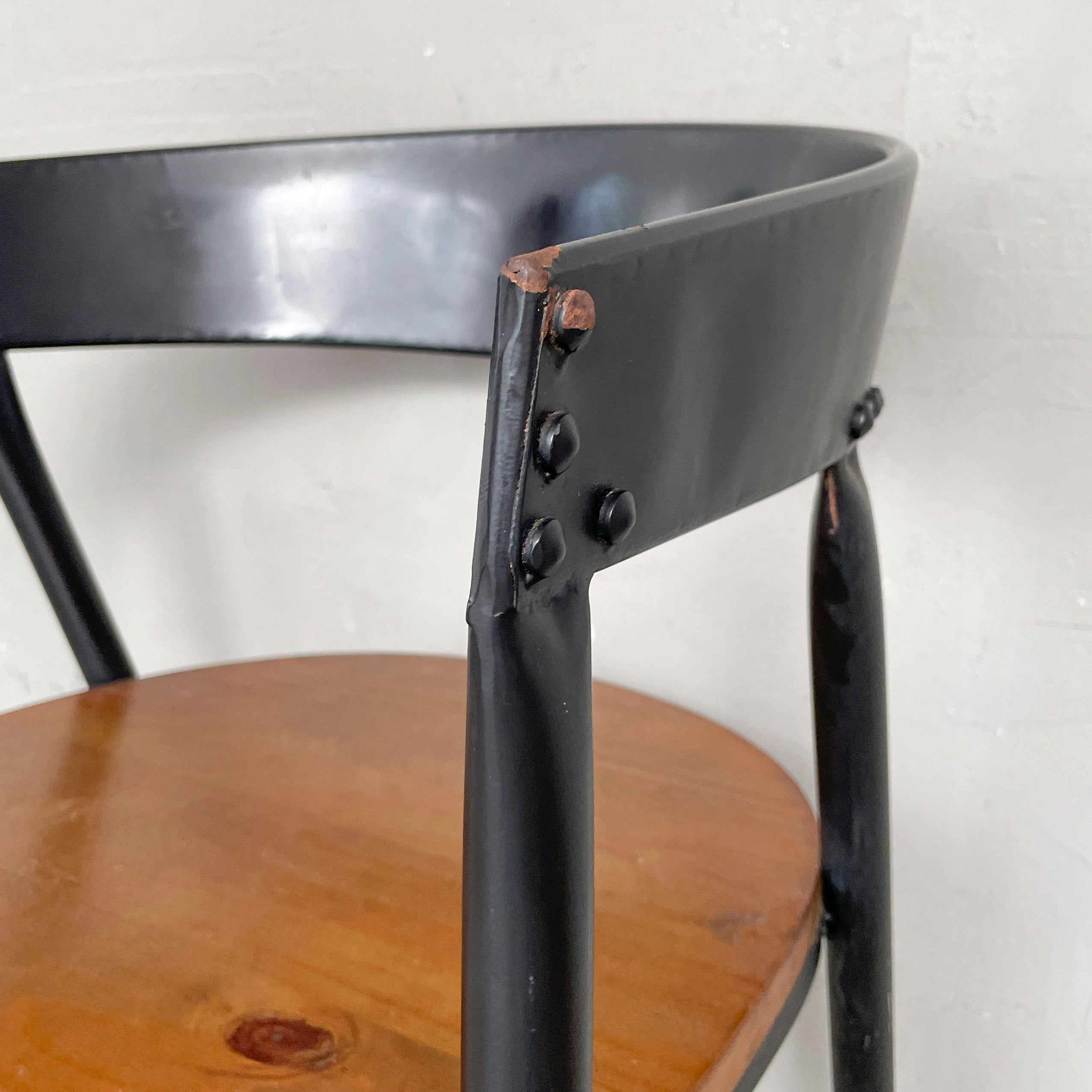 Industrial-Style Metal & Wood Chair