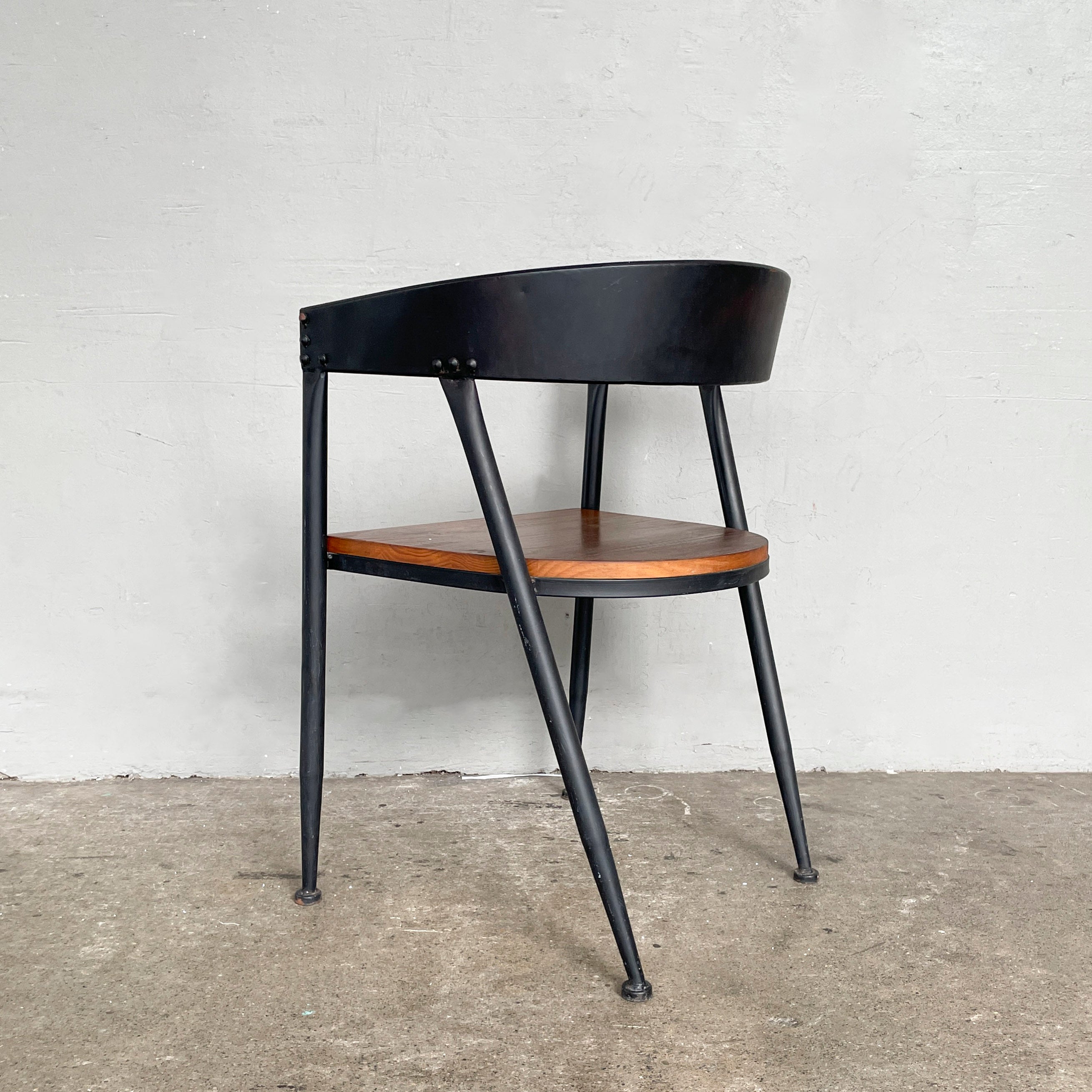 Industrial-Style Metal & Wood Chair