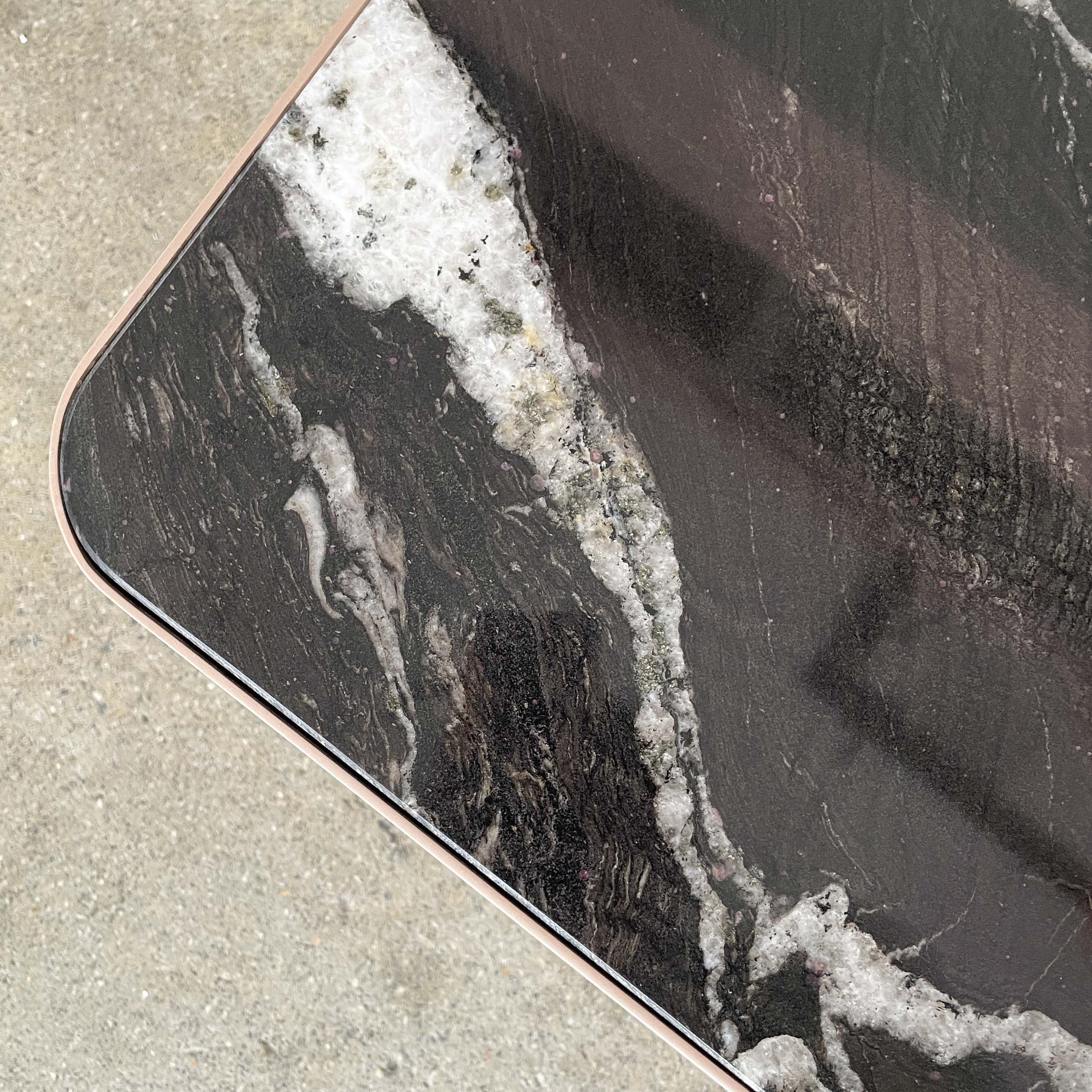 Black Veined Marble Coffee Table - Small