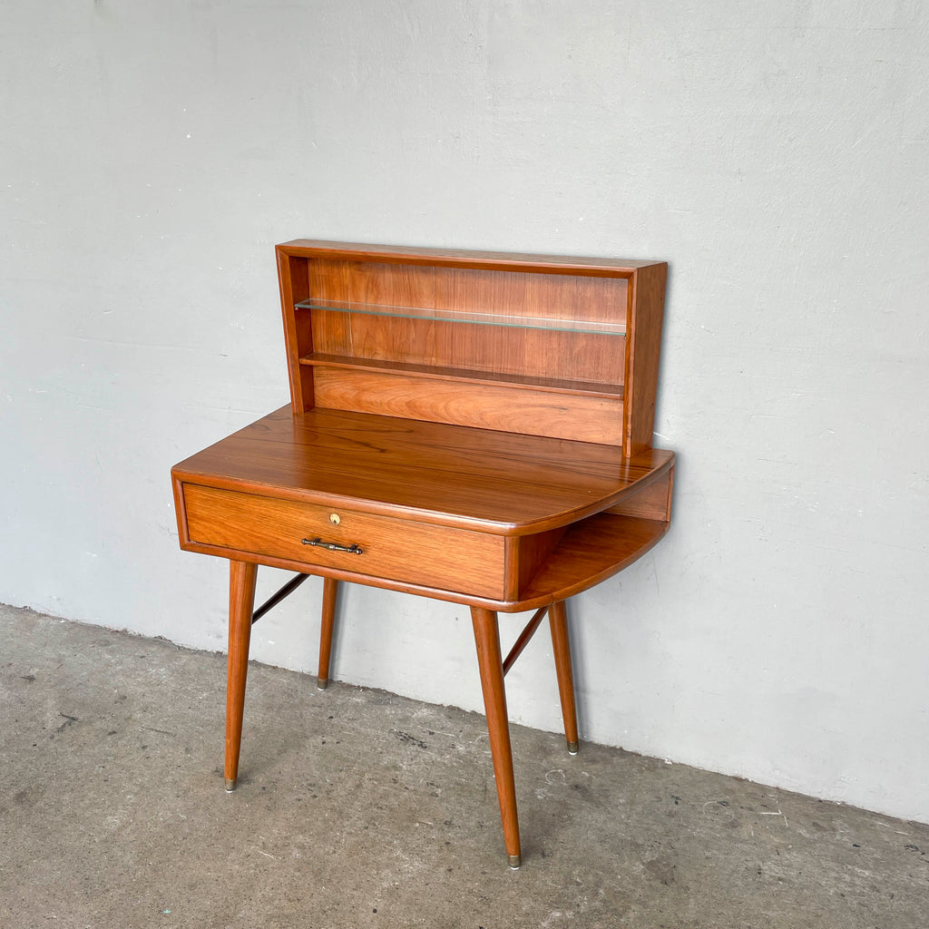 Vintage Petite Dressing Table with Glass Shelf