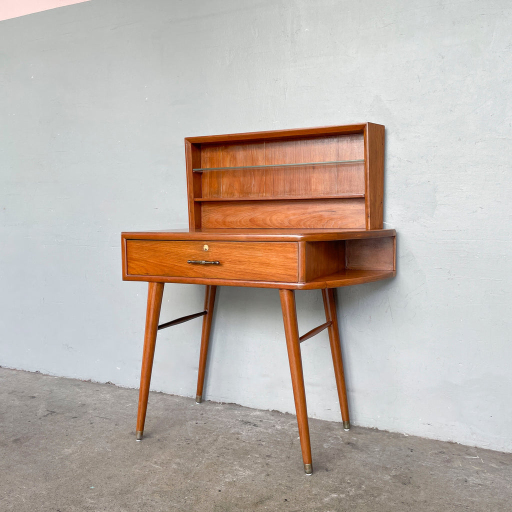 Vintage Petite Dressing Table with Glass Shelf