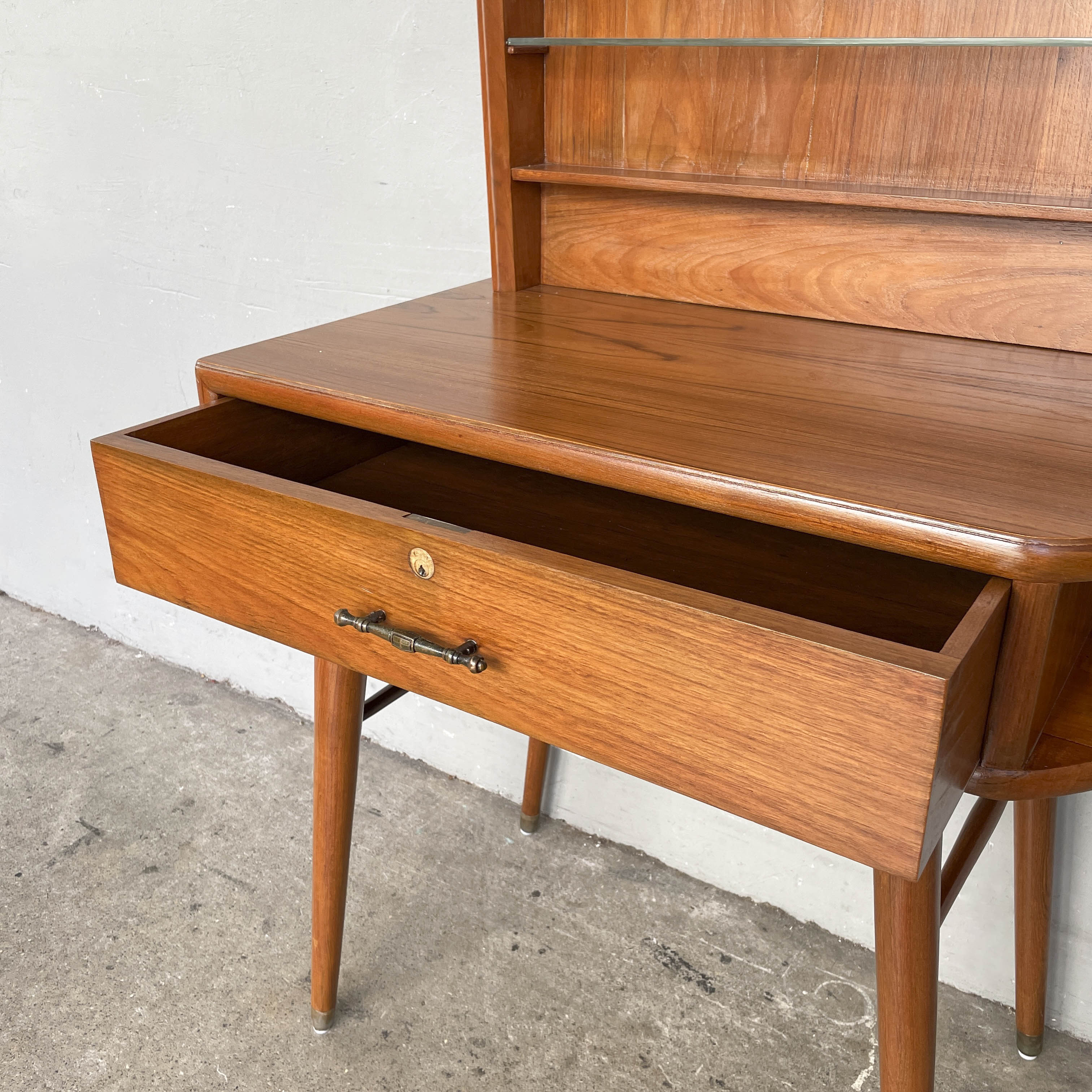 Vintage Petite Dressing Table with Glass Shelf