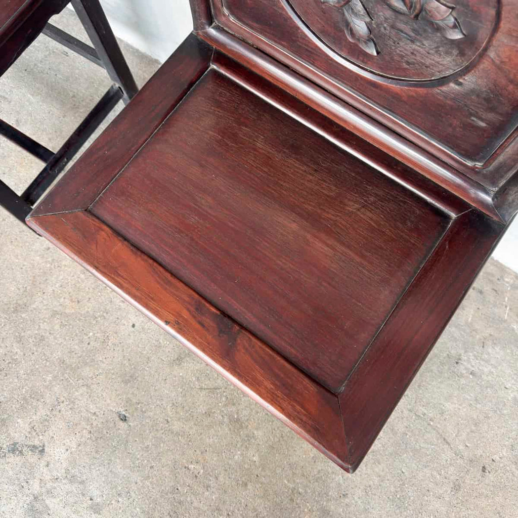 Pair of Carved Chinese Blackwood Chairs