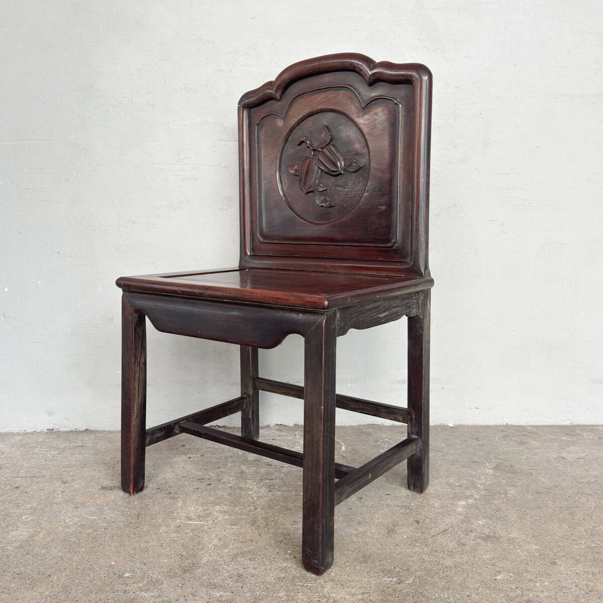Pair of Carved Chinese Blackwood Chairs