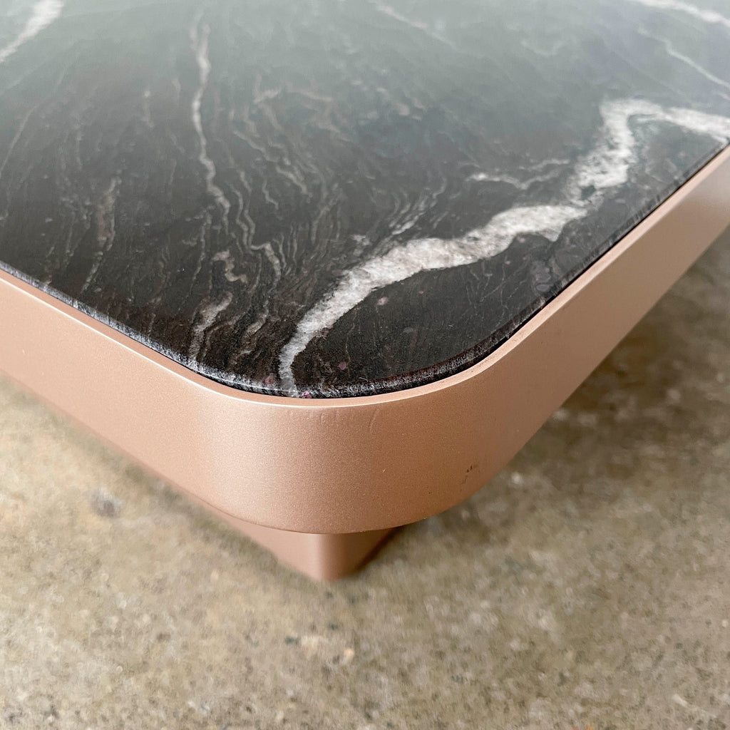 Black Veined Marble Coffee Table - Large