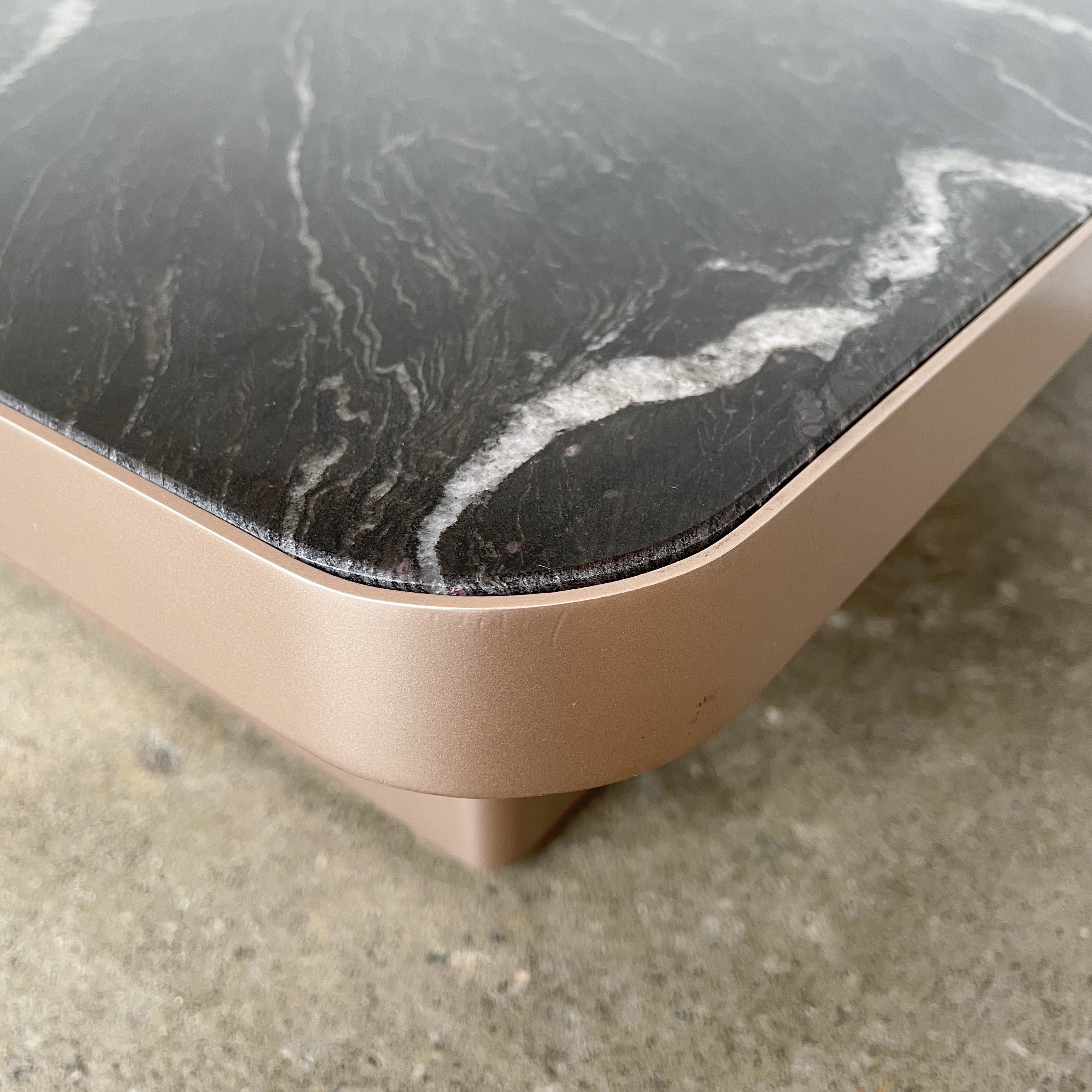 Black Veined Marble Coffee Table - Large