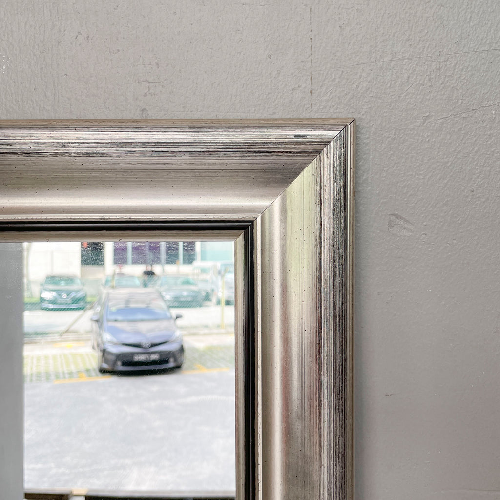 Large Silver-Framed Mirror