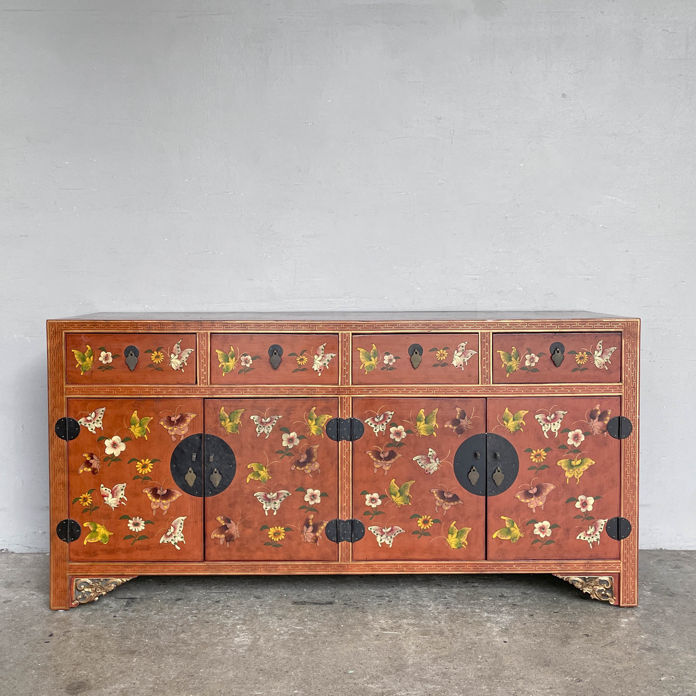Butterfly & Floral Elm Sideboard