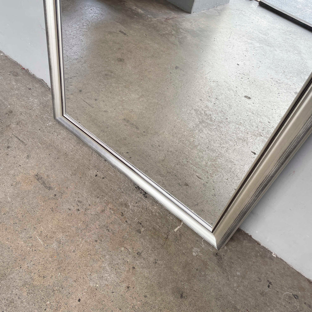 Large Silver-Framed Mirror