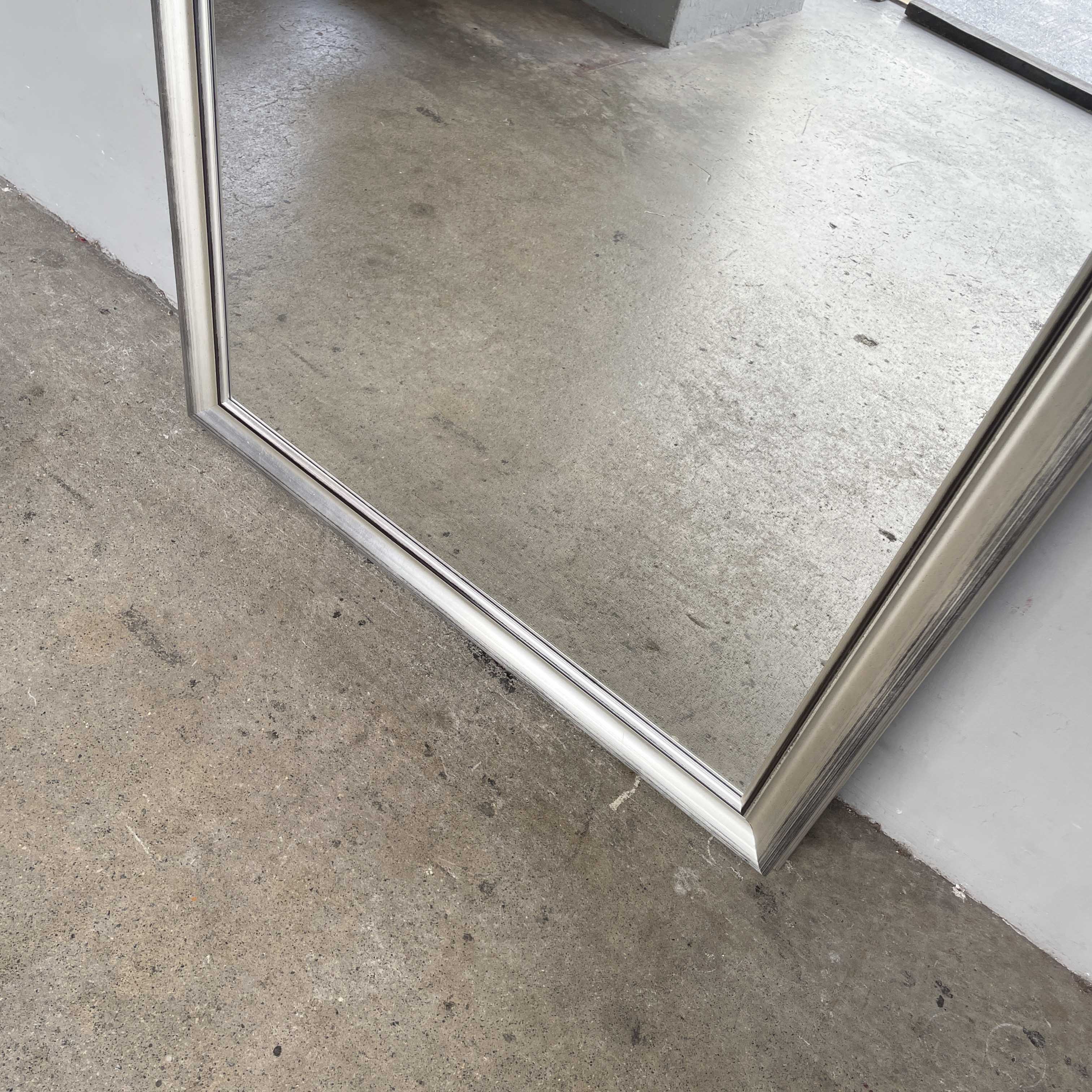 Large Silver-Framed Mirror