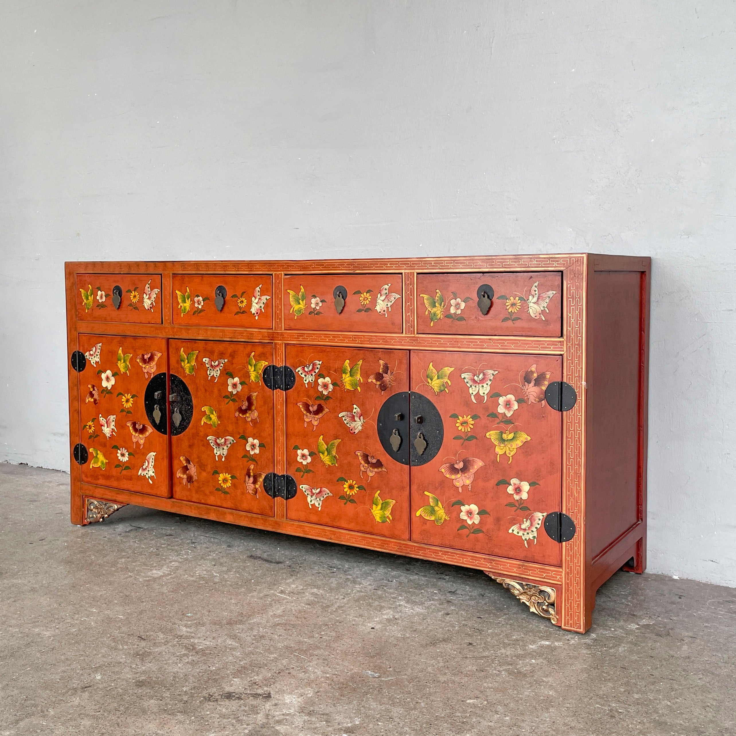 Butterfly & Floral Elm Sideboard