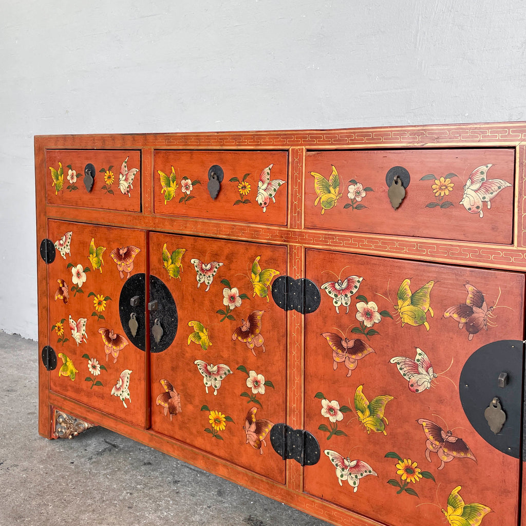 Butterfly & Floral Elm Sideboard