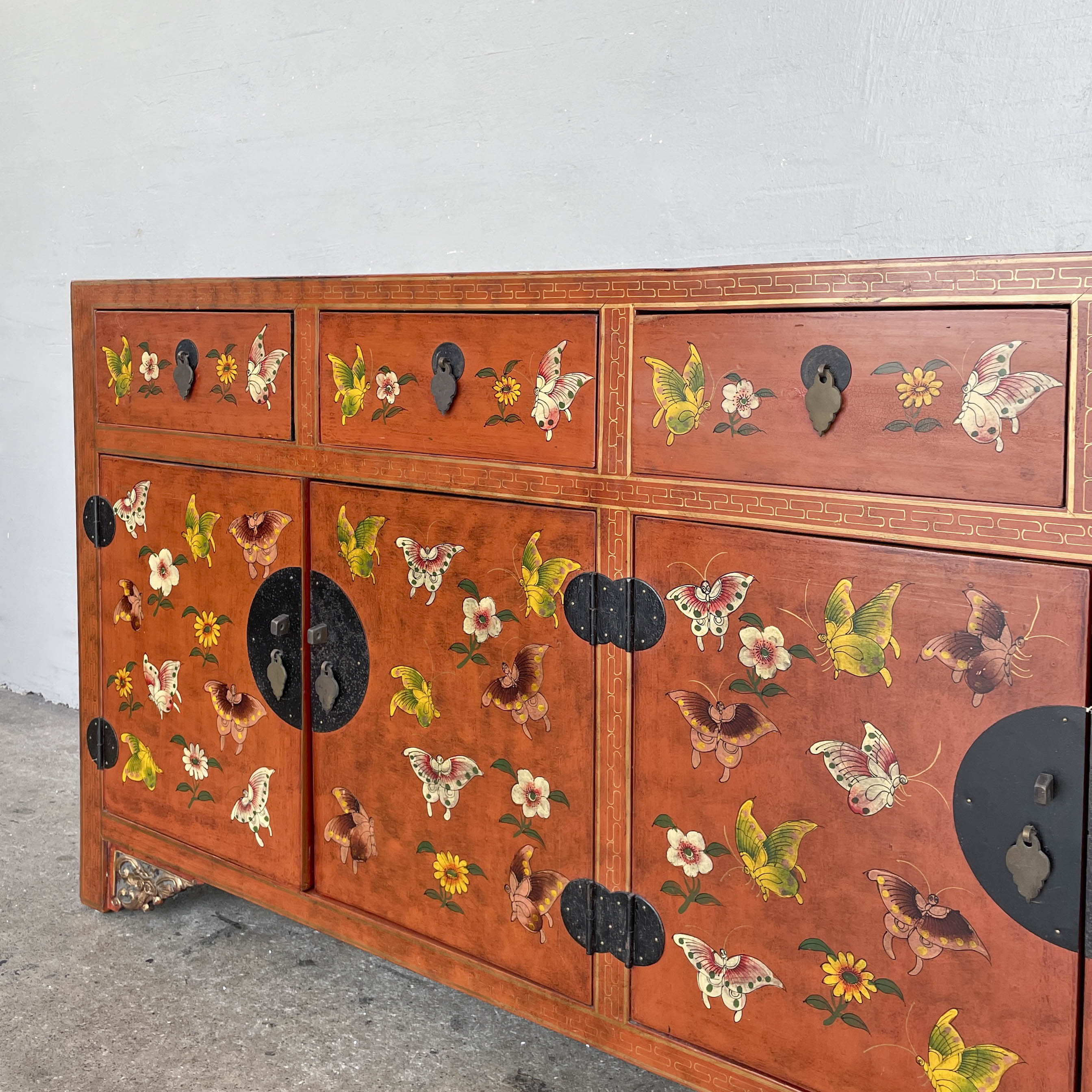 Butterfly & Floral Elm Sideboard