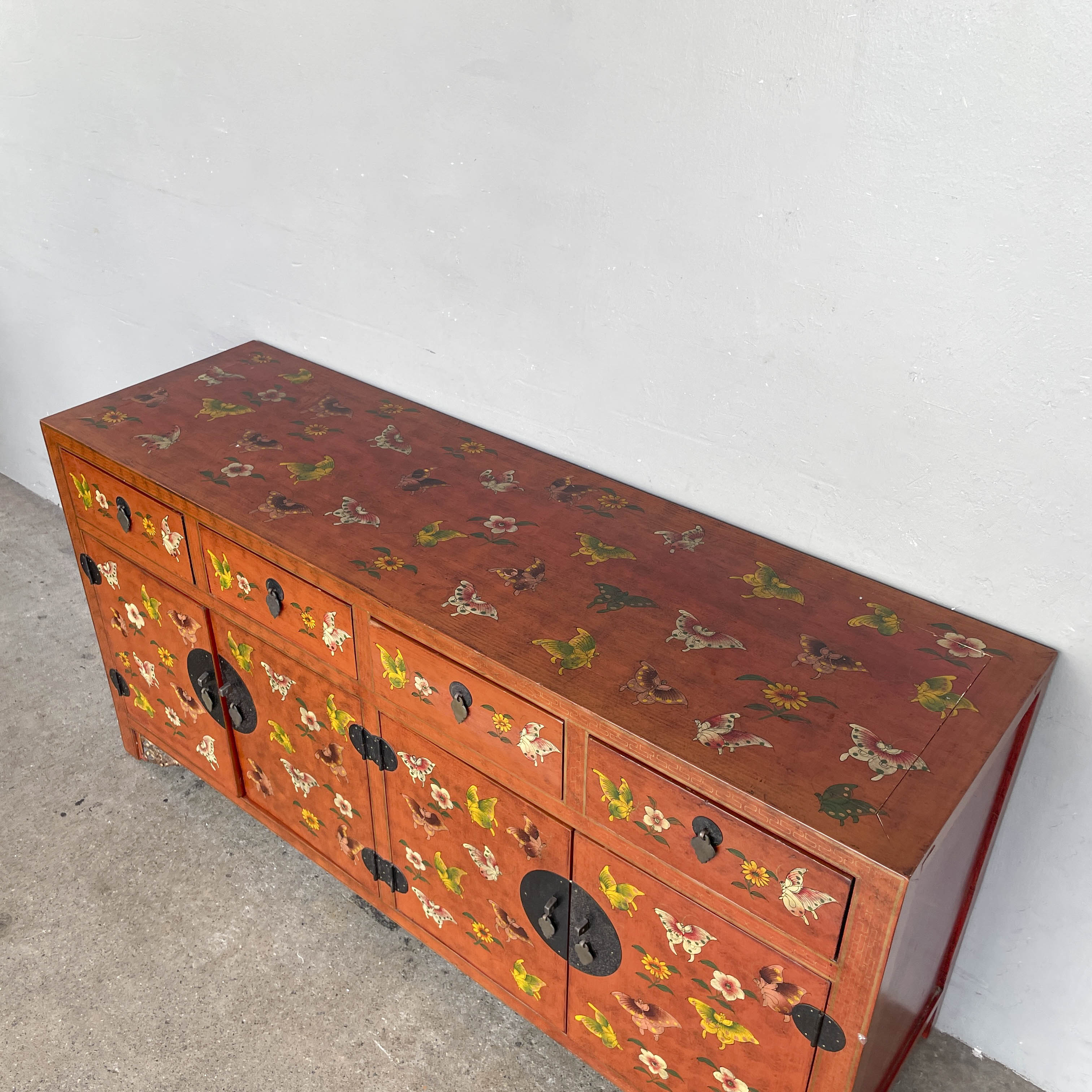 Butterfly & Floral Elm Sideboard