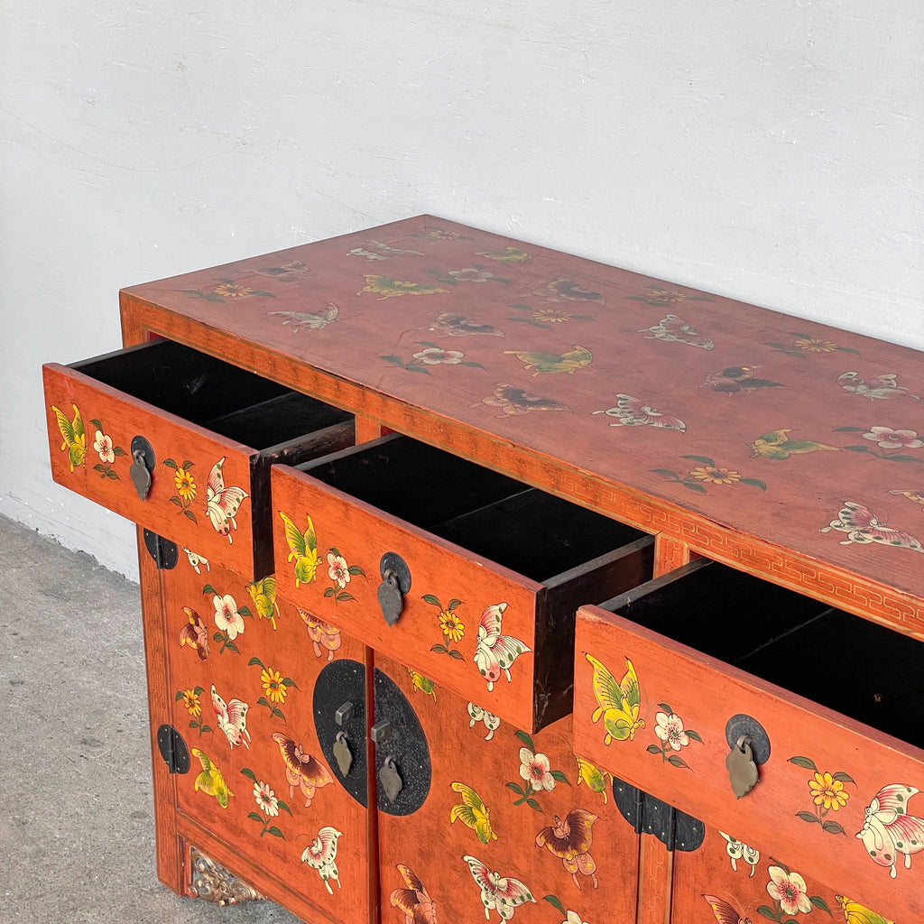 Butterfly & Floral Elm Sideboard