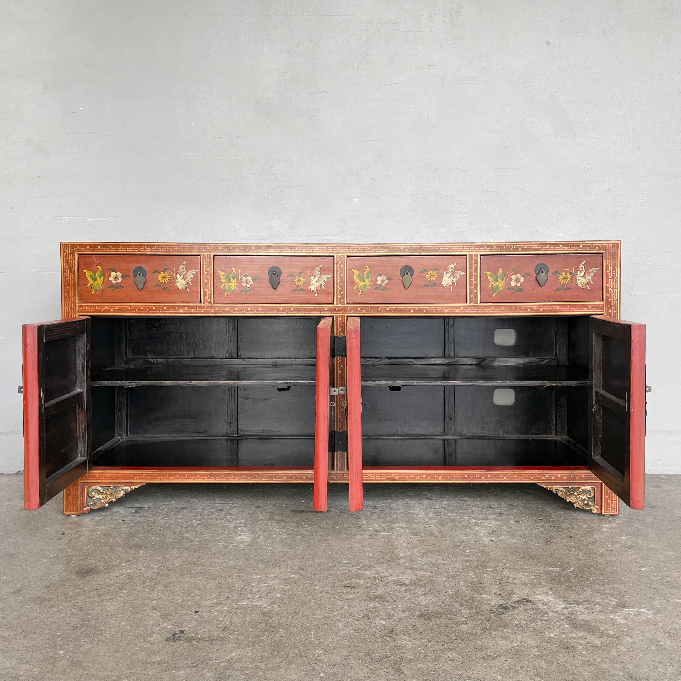 Butterfly & Floral Elm Sideboard