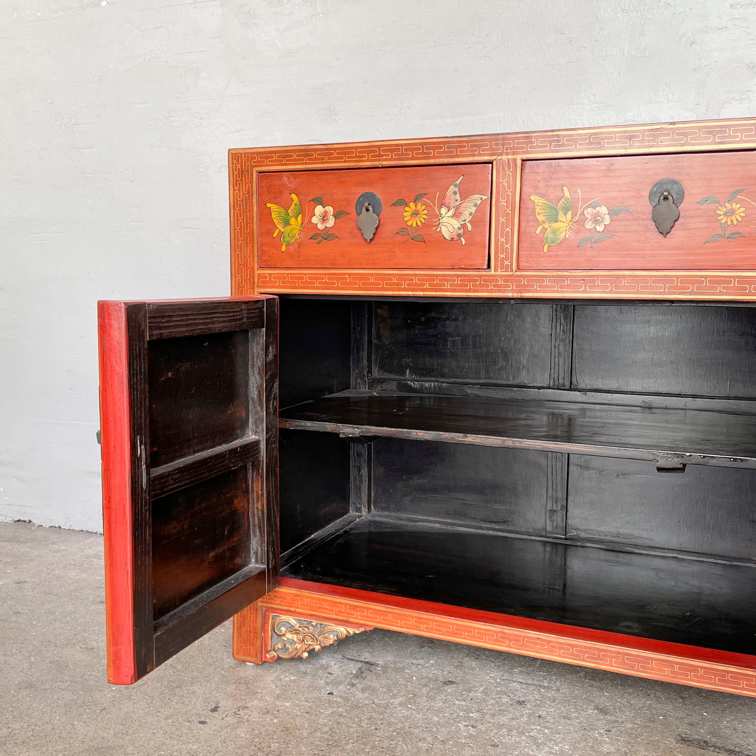Butterfly & Floral Elm Sideboard
