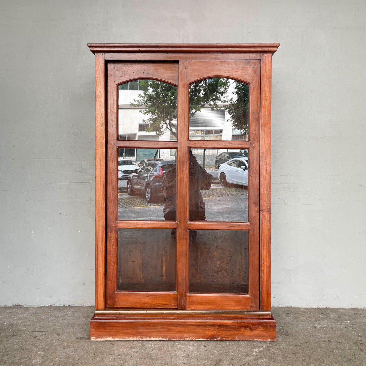 Solid Teak Cabinet with Sliding Doors