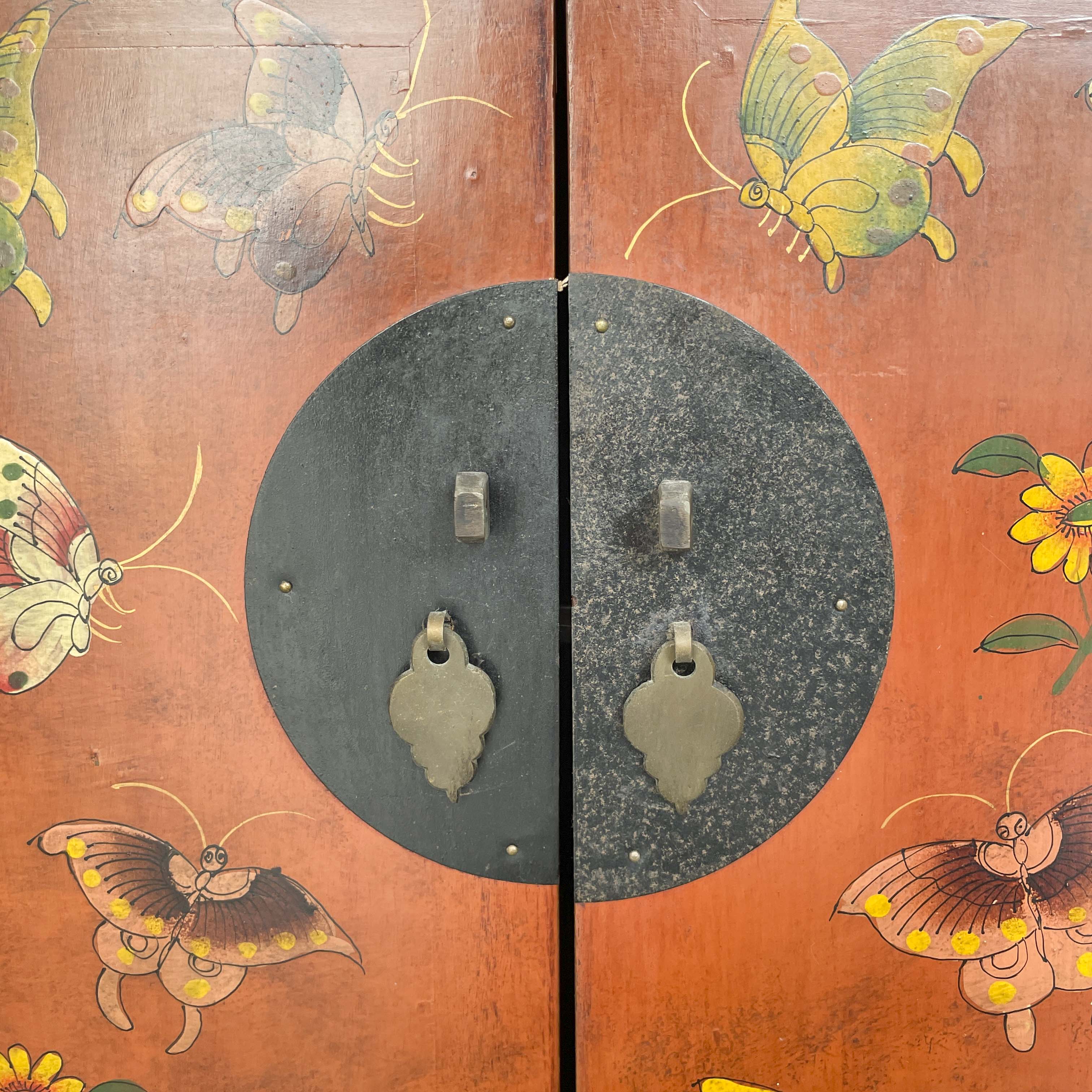 Butterfly & Floral Elm Sideboard