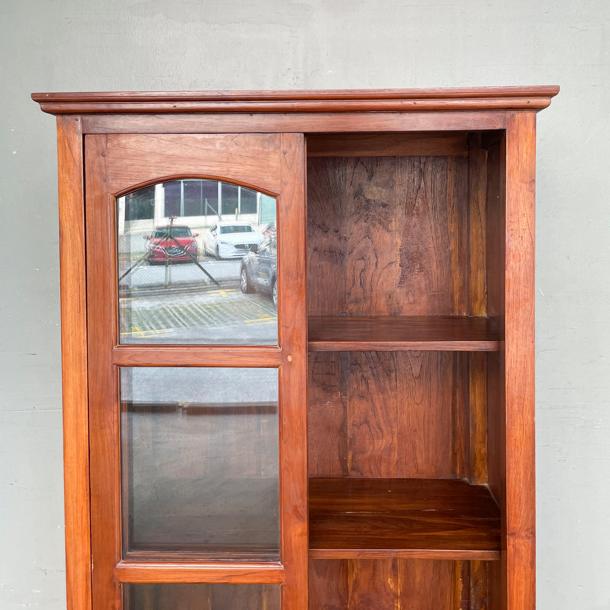 Solid Teak Cabinet with Sliding Doors