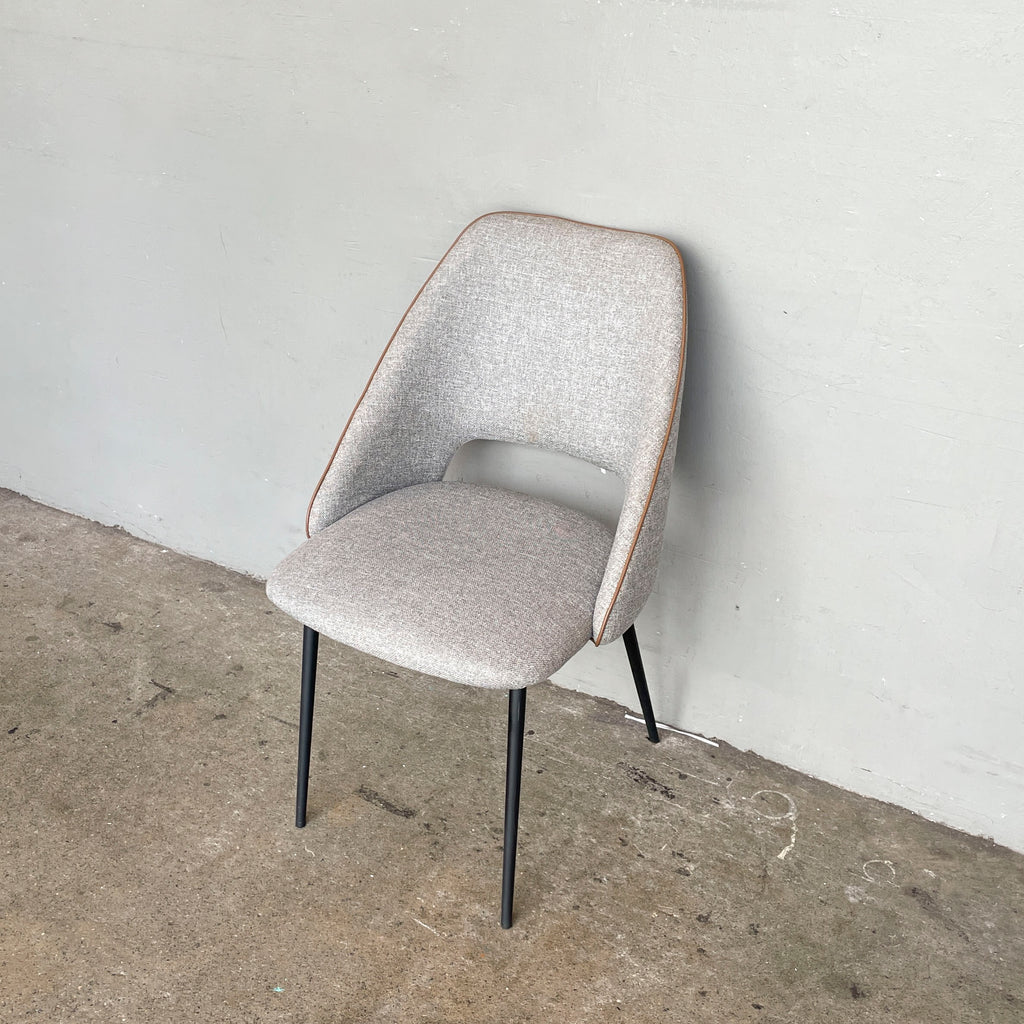Grey Fabric Chair with Black Legs